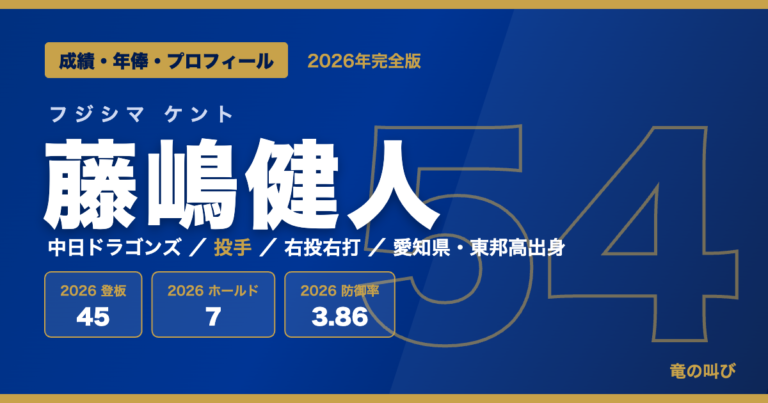 藤嶋健人の成績・年俸・プロフィール